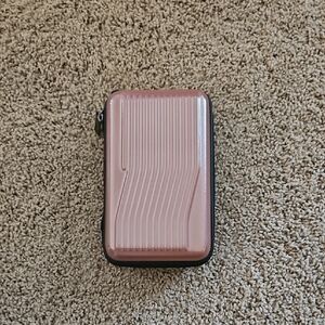 Compact Pink and Black Hard Shell Case